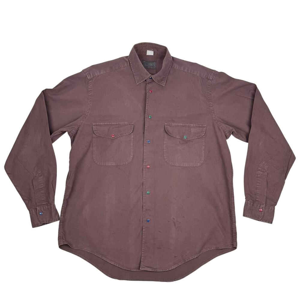 Tempo Libero Moreno Martini Brown Cotton Shirt Italy Utility Western L